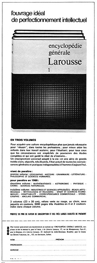 Publicité Larousse 1967