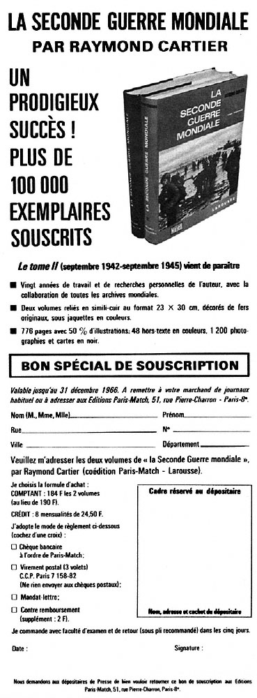 Publicit� Match 1966