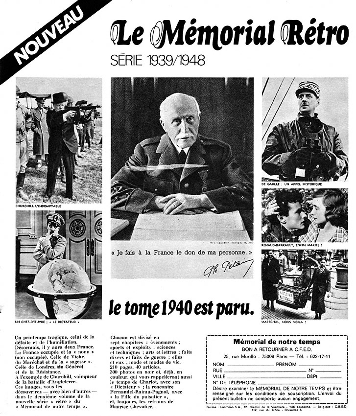 Publicité Memorial 1976