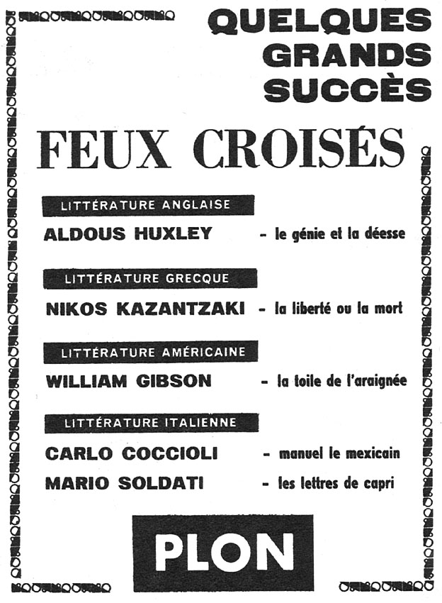 Publicité Plon 1956