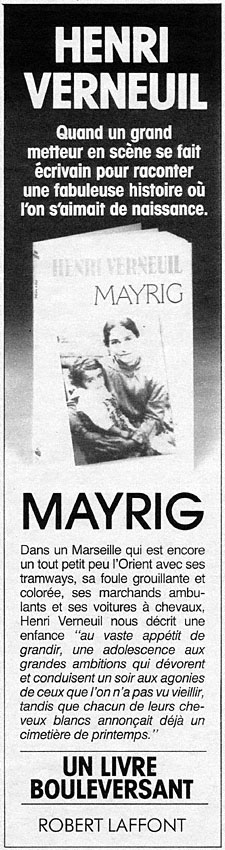 Publicité Robert Laffont 1985