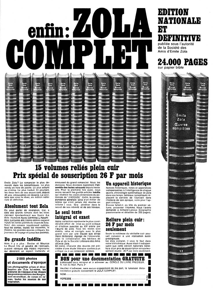 Publicit� ZxDivers Clubs Livres 1966
