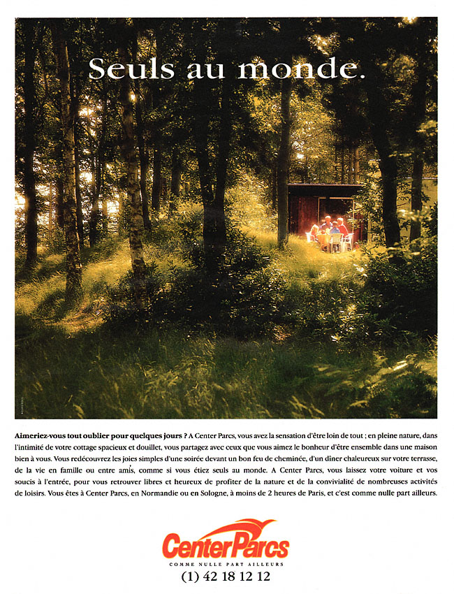 Publicité Center Parcs 1994