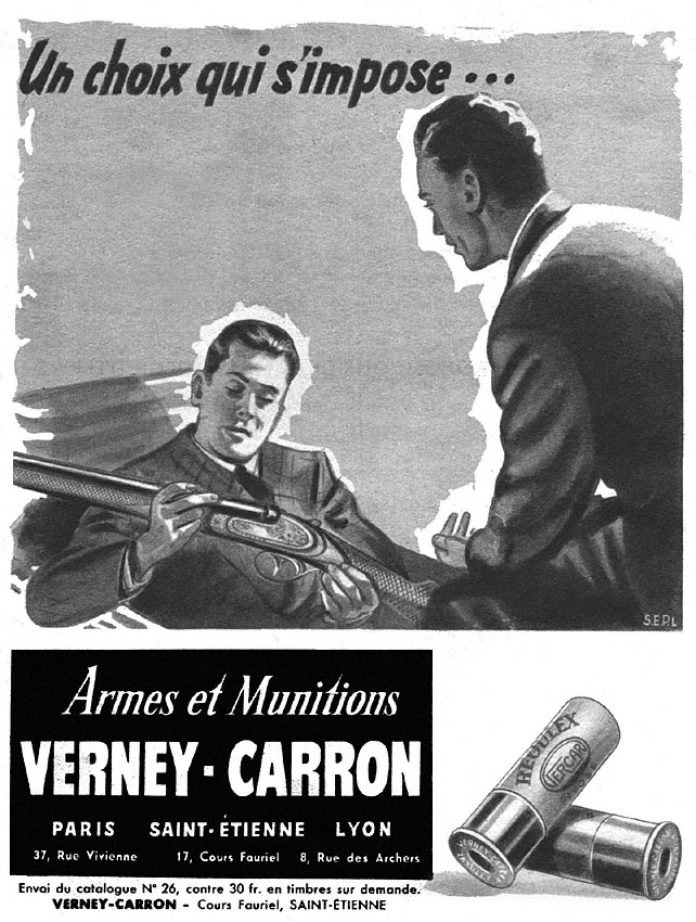 Publicité Chasse 1953