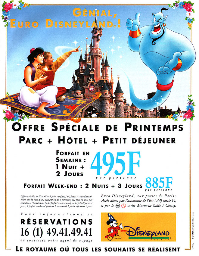 Publicité Disneyland 1994