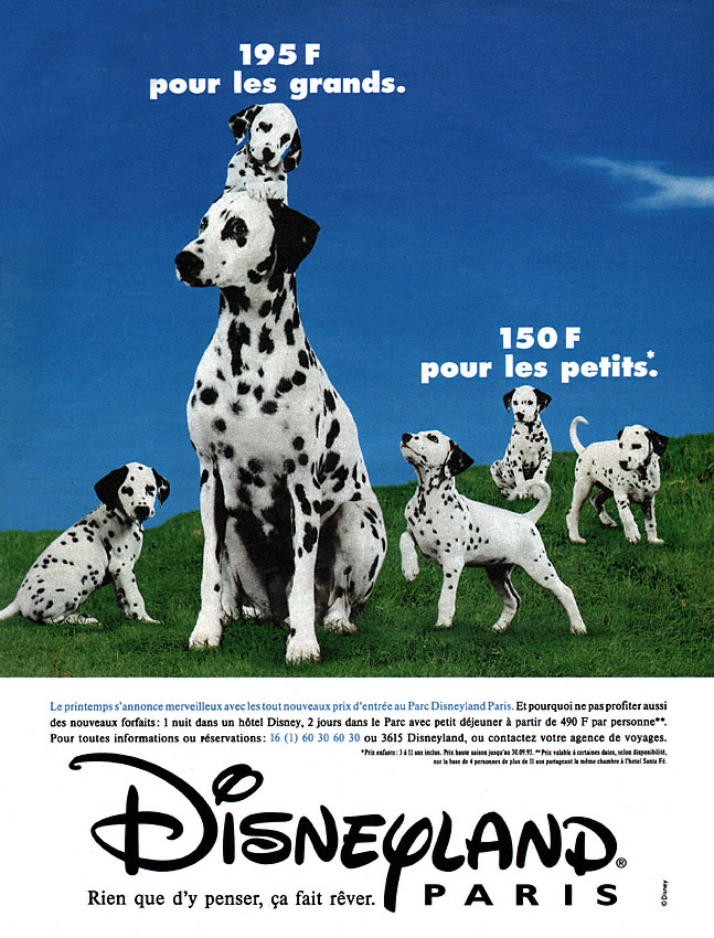 Publicité Disneyland 1995