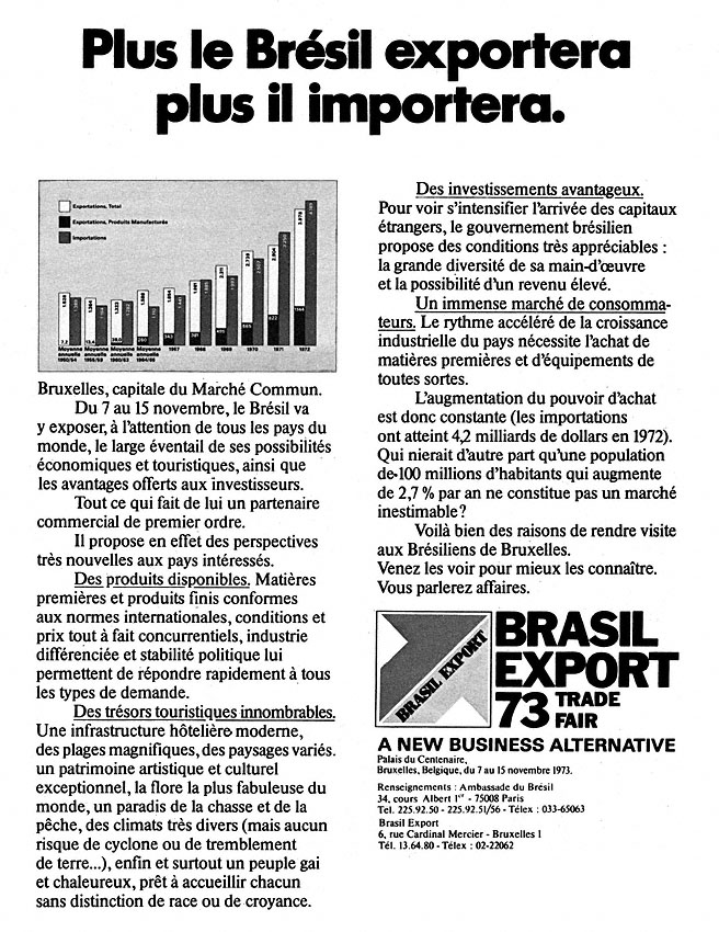 Publicité Foires Salons 1973