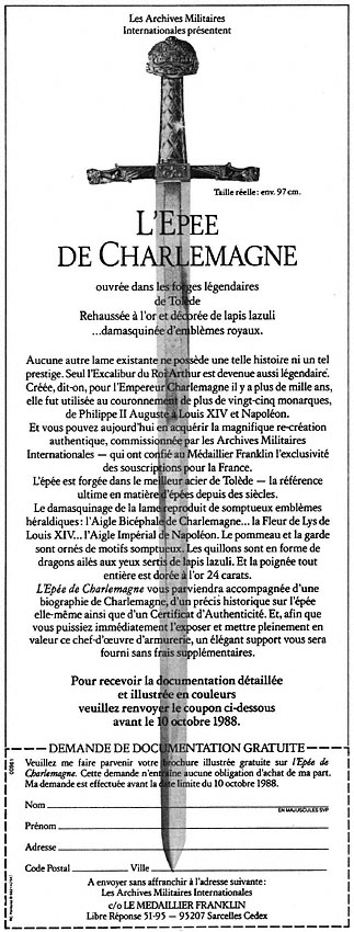 Publicité Franklin 1988