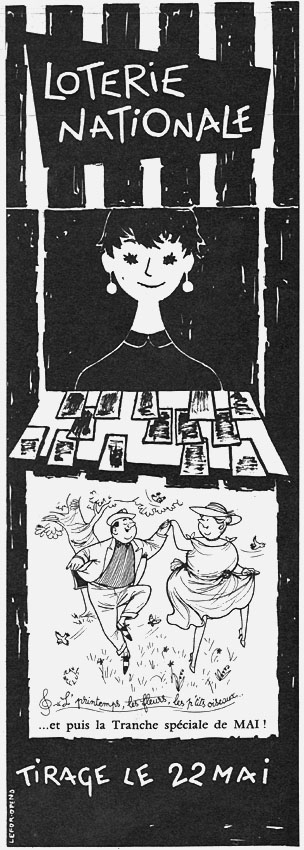 Publicité Loterie Nationale 1957