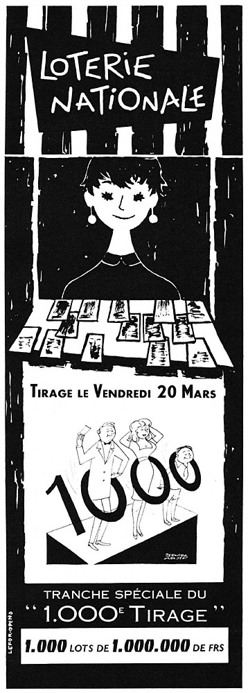 Publicité Loterie Nationale 1959