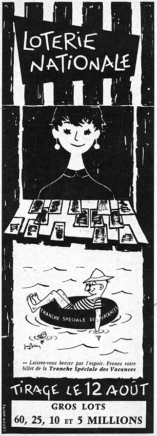 Publicité Loterie Nationale 1959