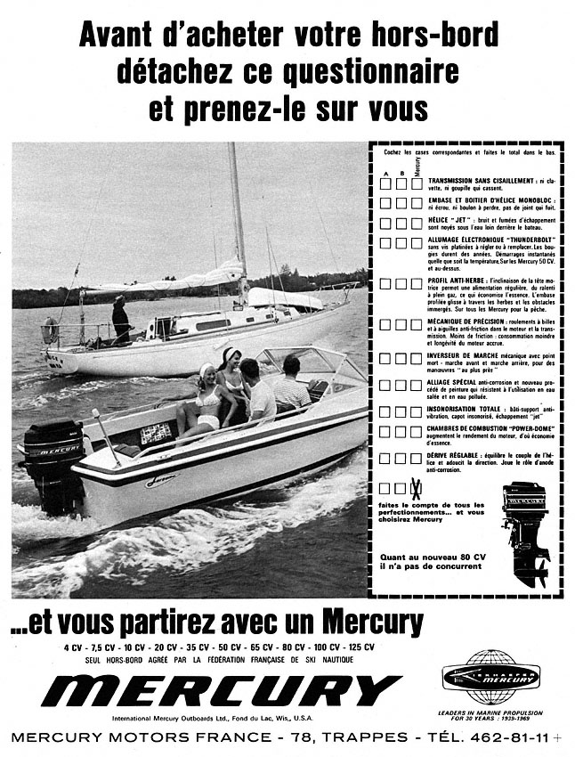 Publicit� Mercury 1969