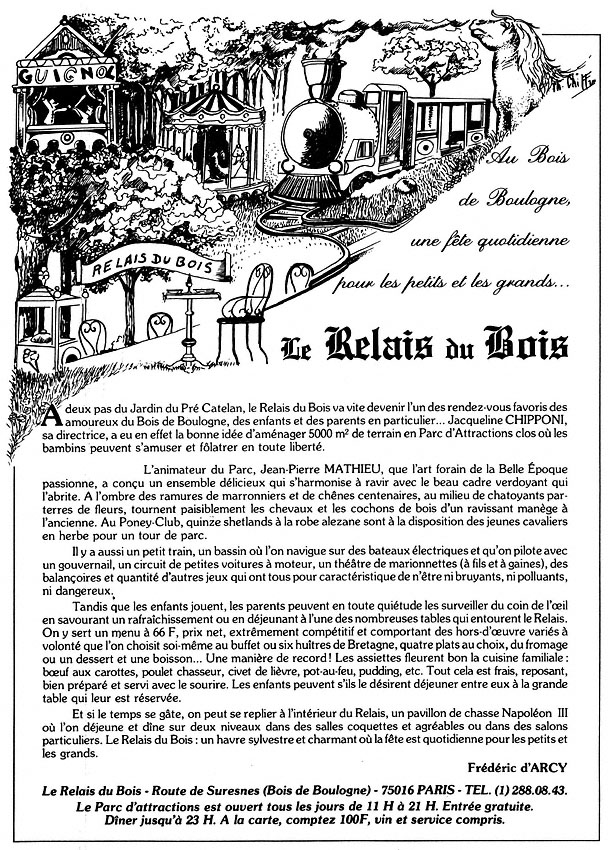 Publicité Restaurants 1983