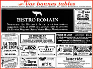 Marque Restaurants 1985