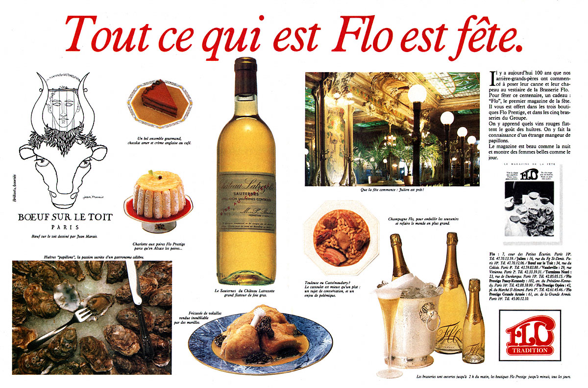 Publicité Restaurants 1986