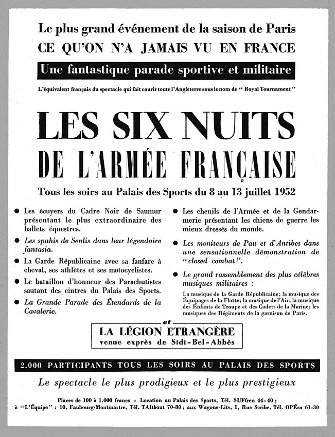 Publicité Spectacles 1952