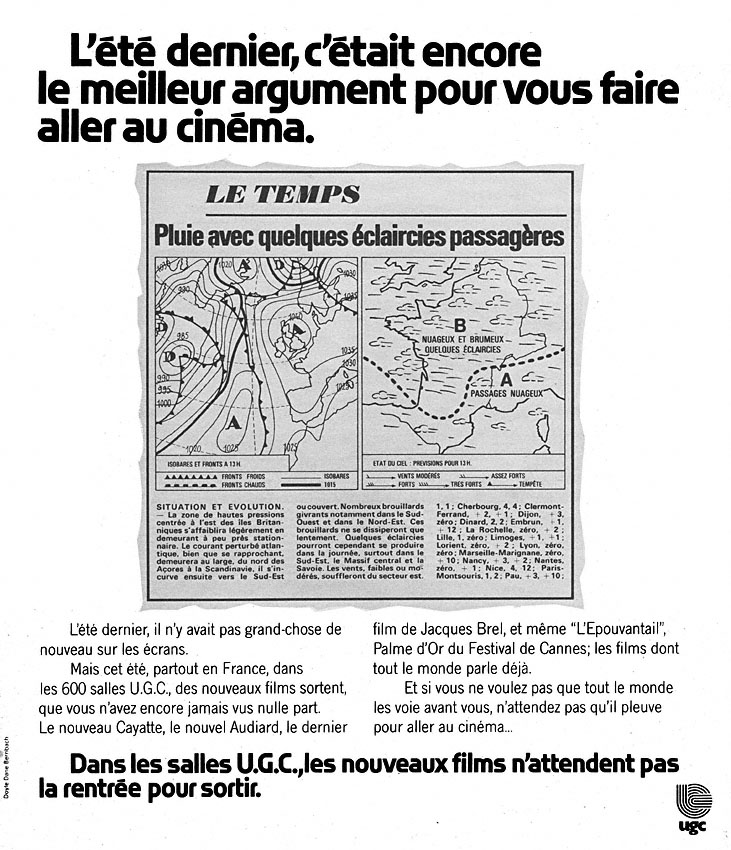 Publicité Ugc 1973