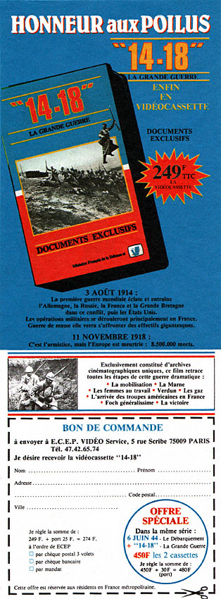 Publicité Videos 1985