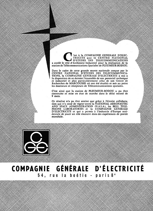 Publicité CGE 1962