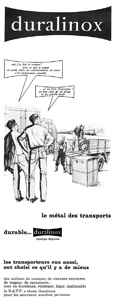 Publicit� Duralinox 1967