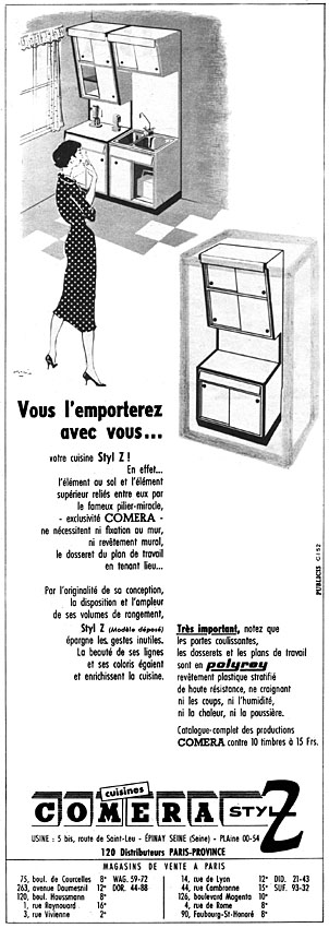 Publicité Comera 1957