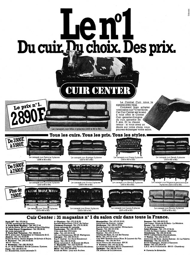 Publicité Cuir Center 1981
