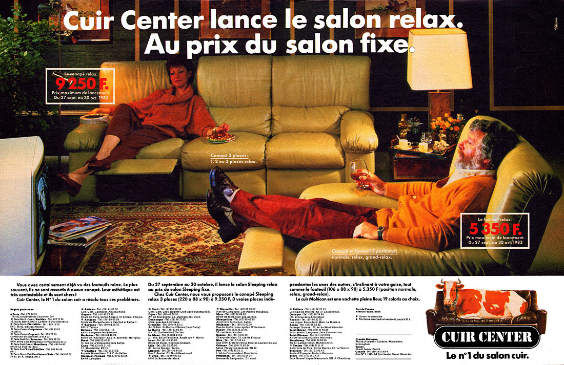 Publicité Cuir Center 1983