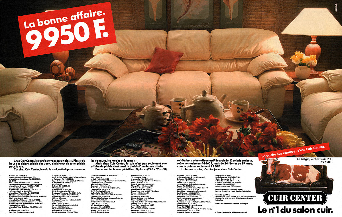 Publicité Cuir Center 1986