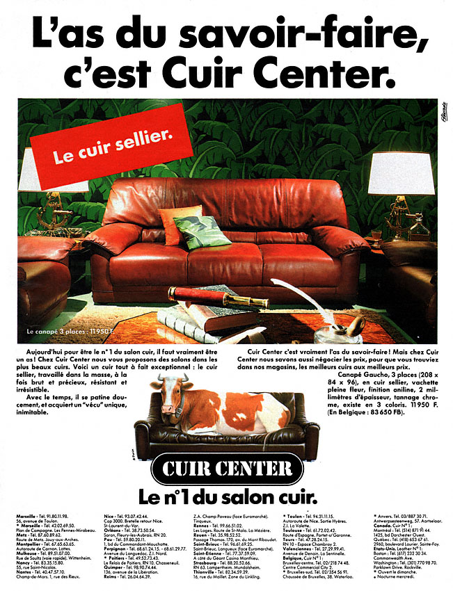 Publicité Cuir Center 1987