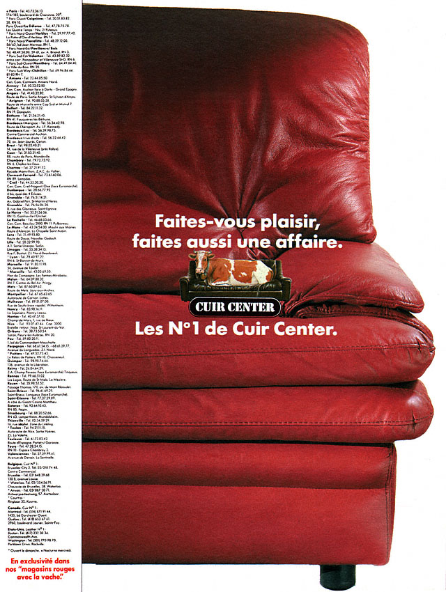 Publicité Cuir Center 1988
