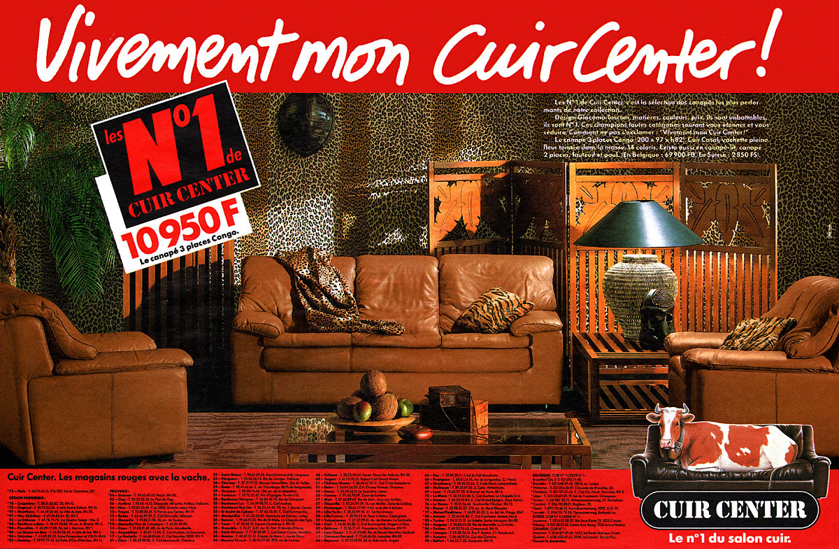 Publicité Cuir Center 1990