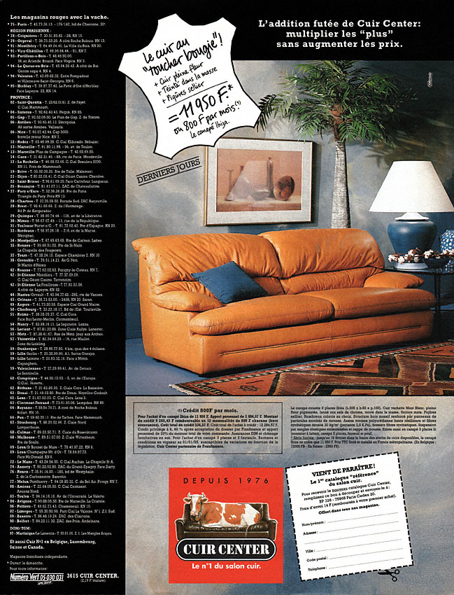 Publicité Cuir Center 1995