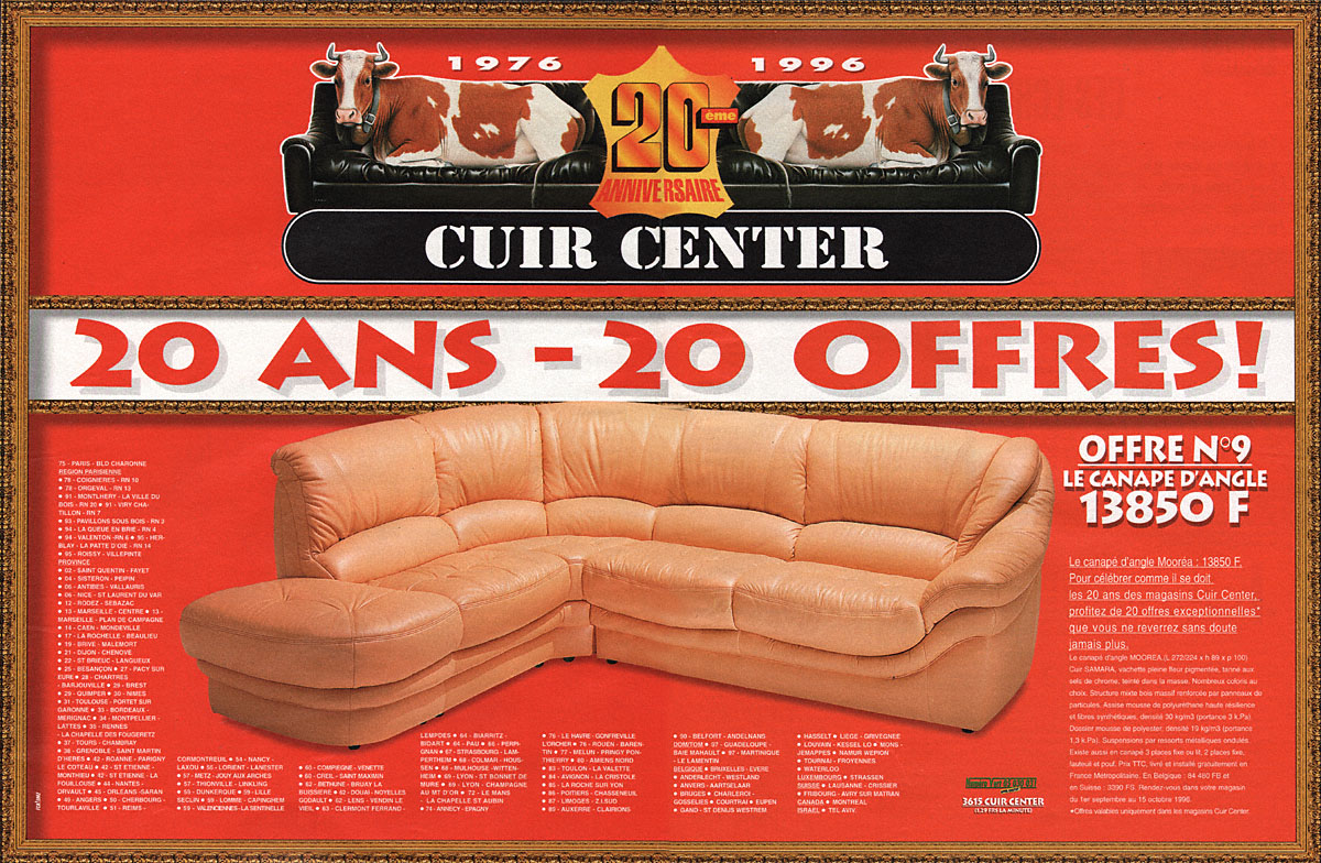 Publicité Cuir Center 1996