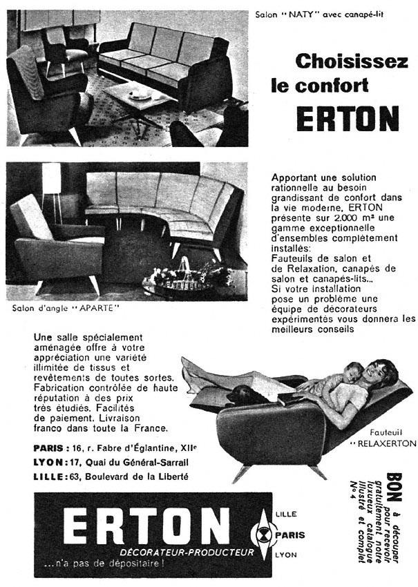 Publicité Erton 1959