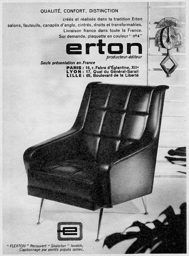 Publicité Erton 1961