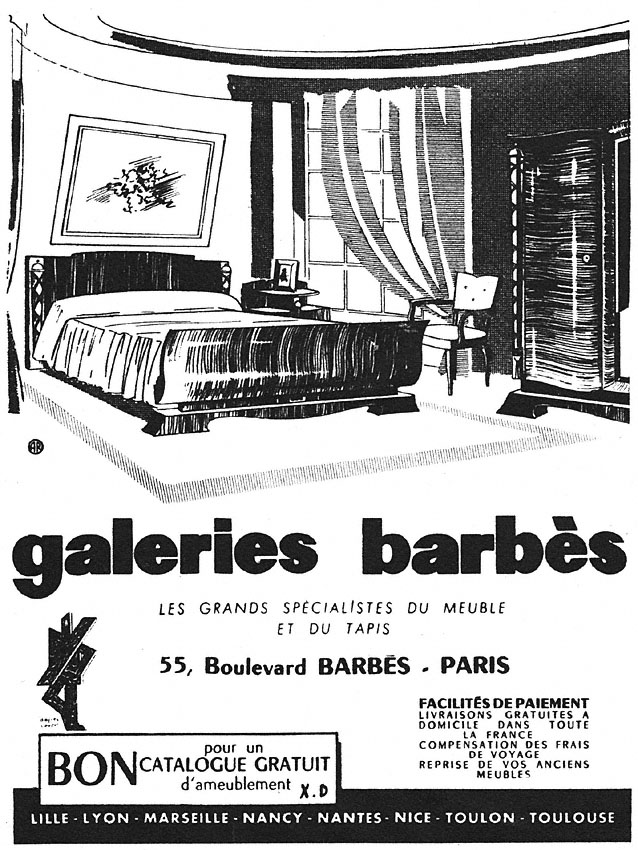 Publicité Galeries Barbs 1952