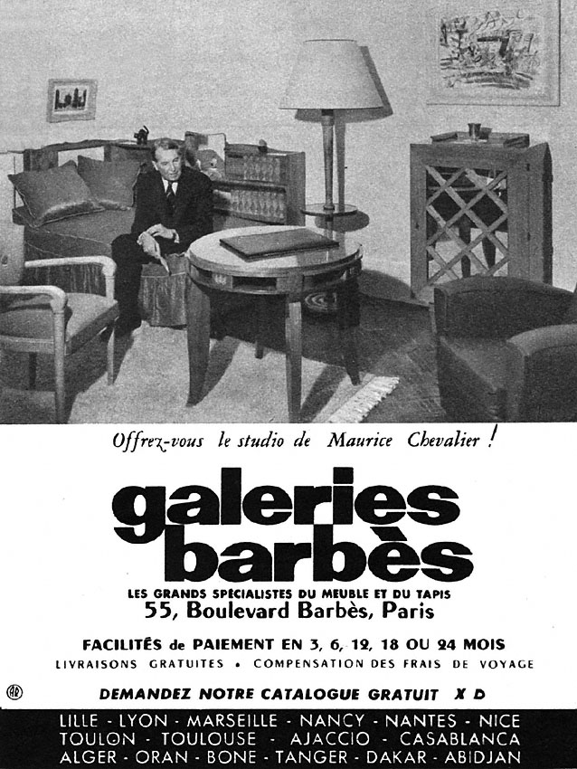 Publicité Galeries Barbs 1953