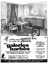 Publicit Galeries Barbs 1954