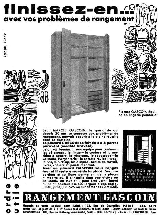 Publicité Gascoin 1957