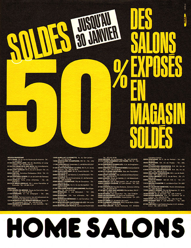 Publicité Home Salons 1986