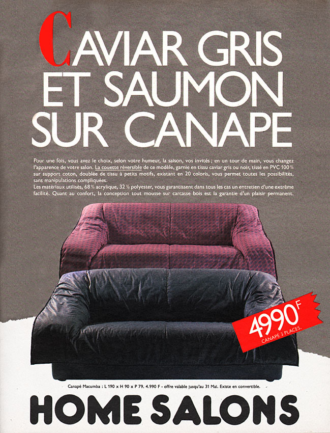 Publicité Home Salons 1986