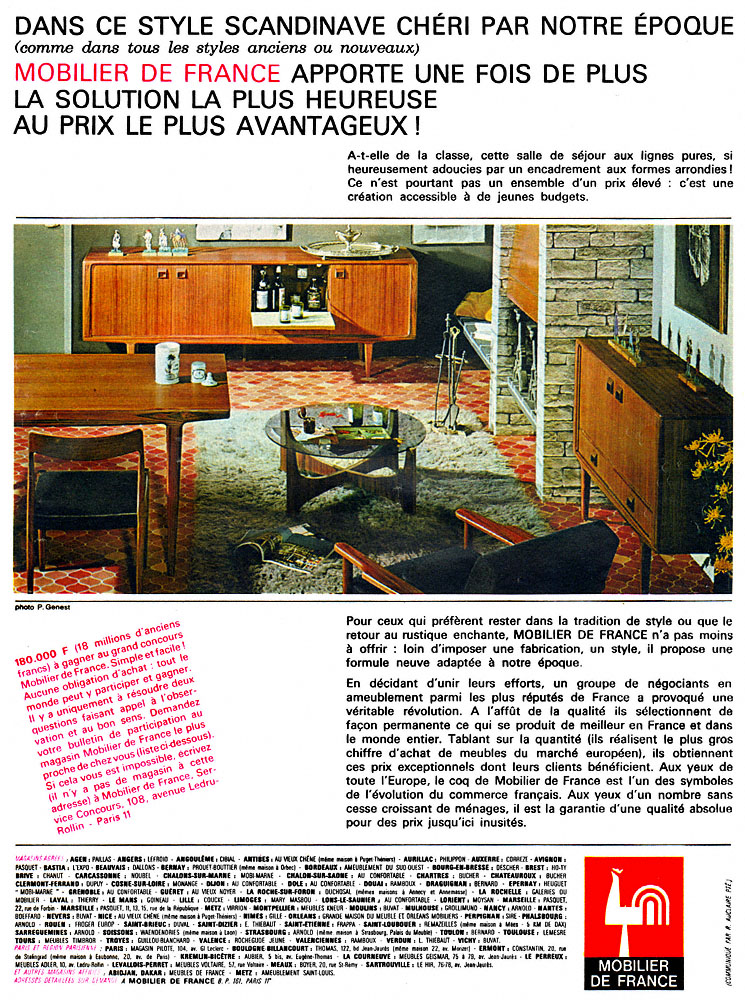 Publicit� Mobilier de France 1965