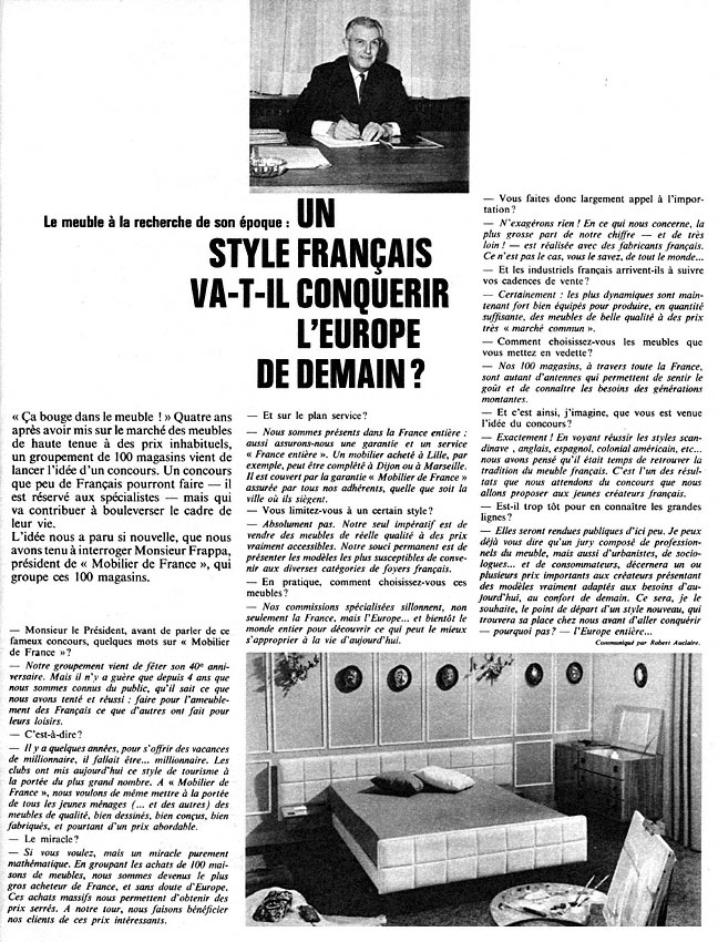 Publicité Mobilier de France 1966
