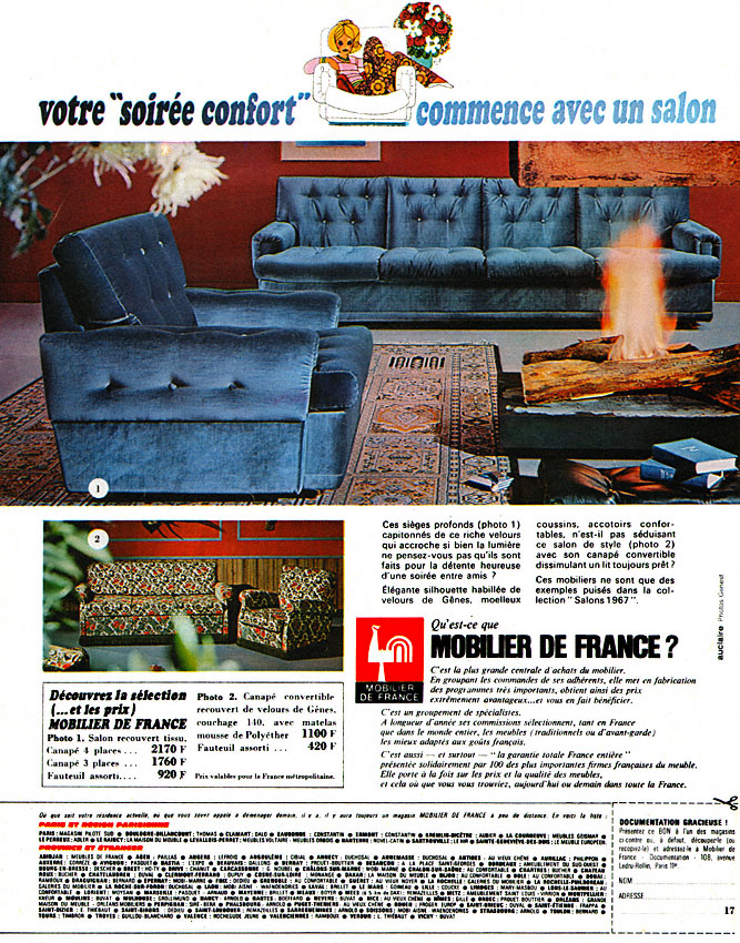Publicité Mobilier de France 1967