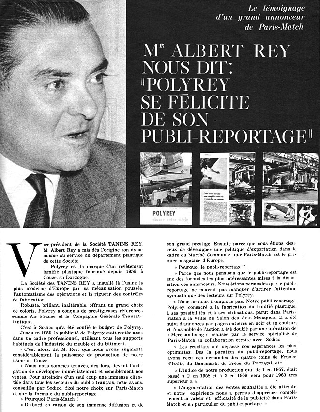 Publicité Polyrey 1960