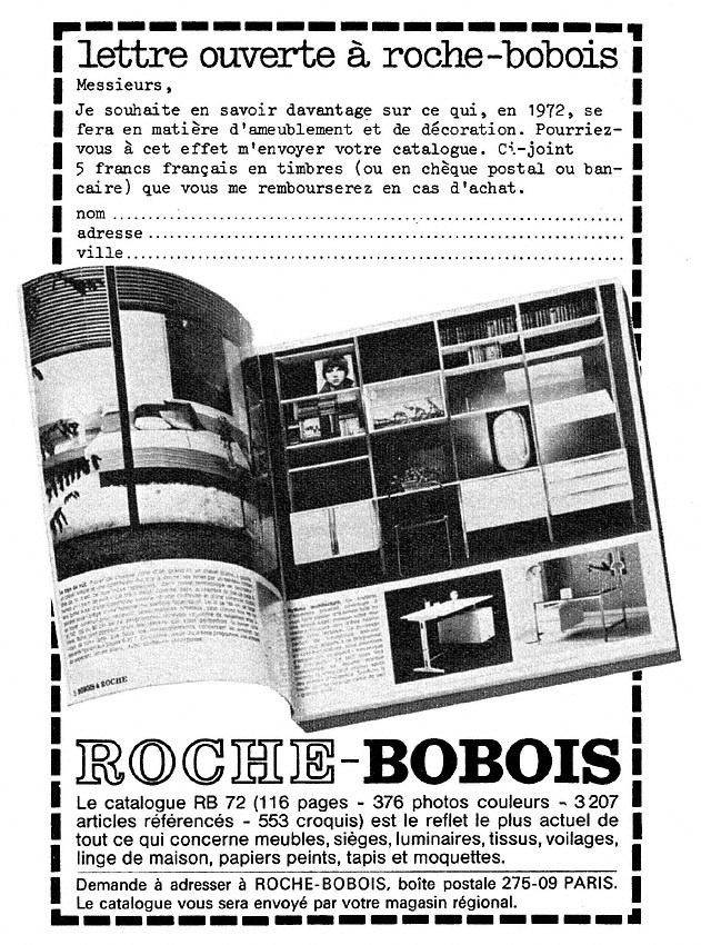 Publicité Roche & Bobois 1972