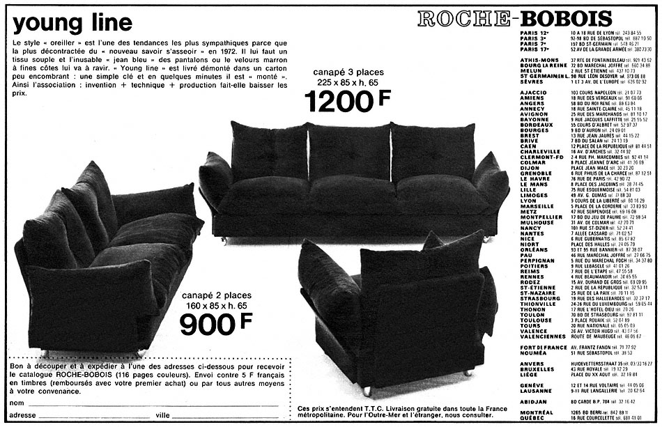 Publicité Roche & Bobois 1972