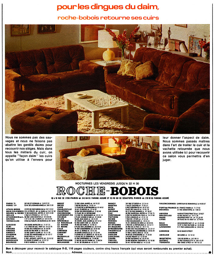 Publicité Roche & Bobois 1973