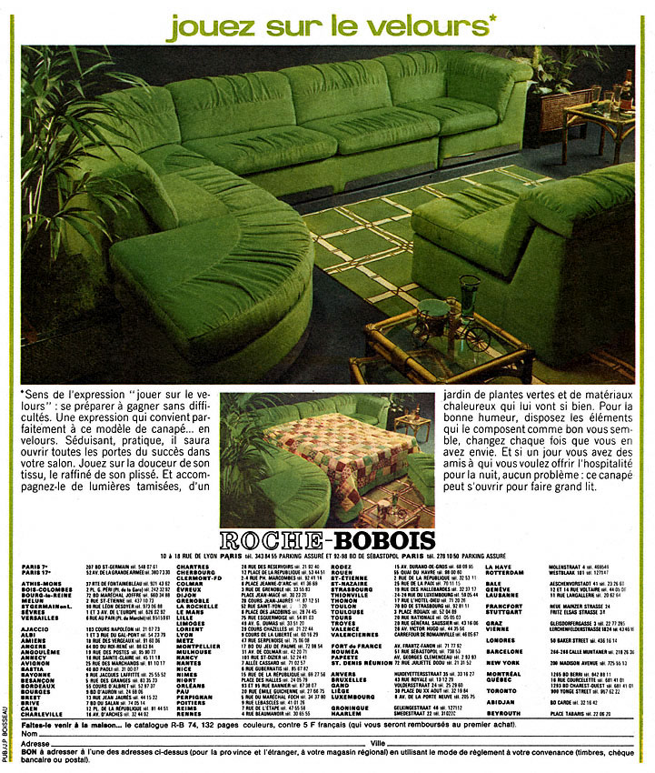 Publicité Roche & Bobois 1974