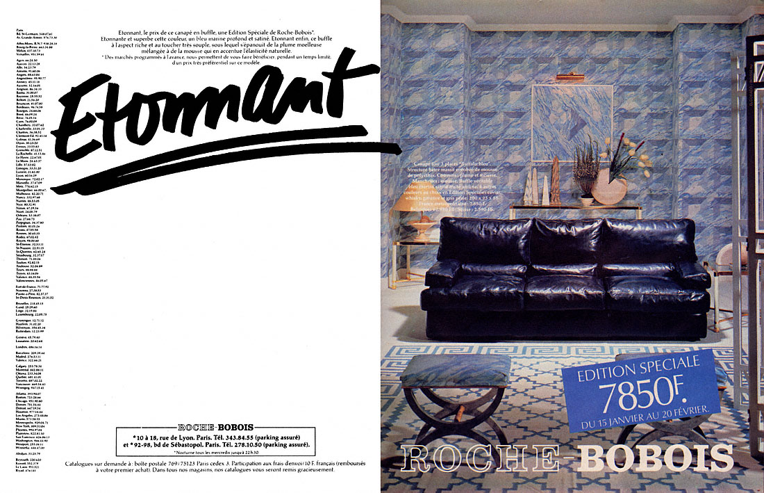 Publicité Roche & Bobois 1982